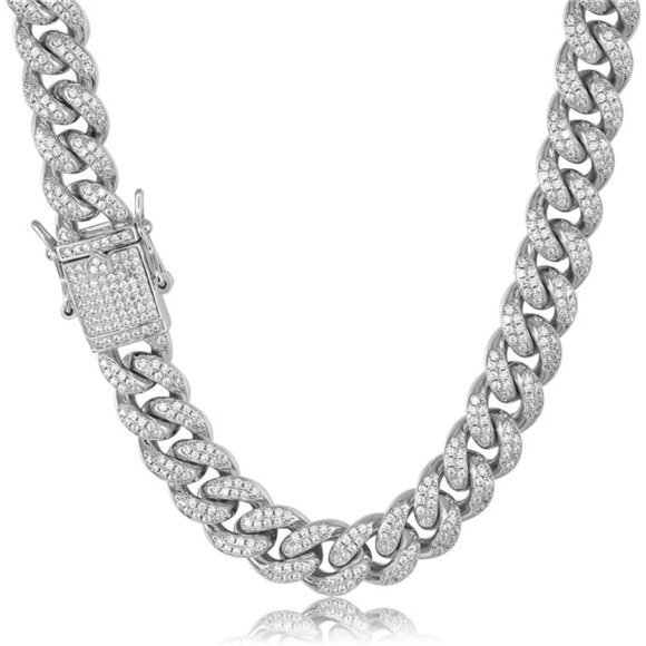 Hip Hop10mm Real White Gold Plated Iced Out Miami for Men